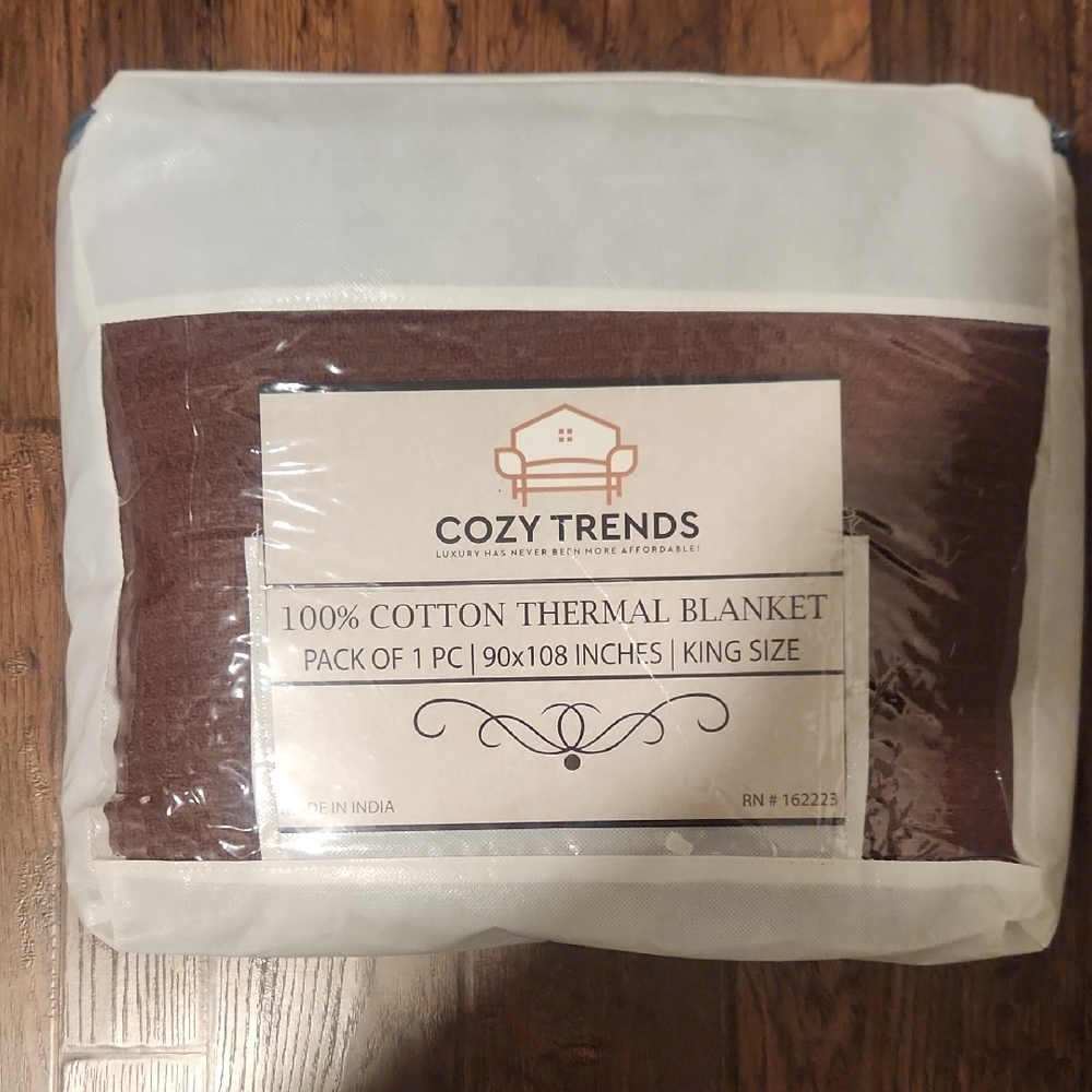 Cozy Trends Cotton Thermal Blanket - Brown